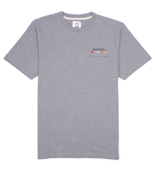 Laser Barcelona x Deluxe Cycles - CITY FLAGS WOVEN POCKET TEE  - GREY